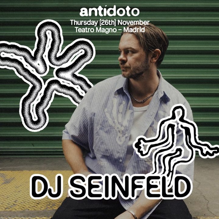 Cartel de Antídoto Club con DJ Seinfeld, 26 de noviembre, Teatro Magno